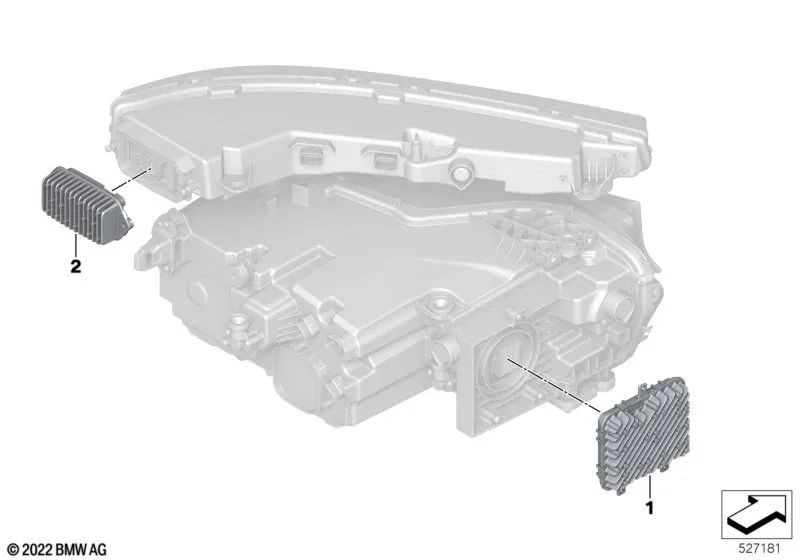 Linkes Blinker-/Tagfahrlicht-LED-Modul für BMW G09 XM-Serie (OEM 63115A411E5). Original BMW