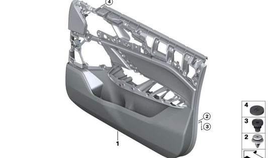 Türverkleidung vorne rechts für BMW X1 U11 (OEM 51415A600A4). Original BMW.