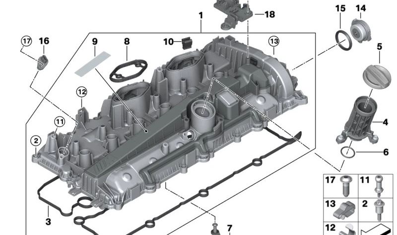 Junta tórica (O-Ring) OEM 11128091276 para BMW G20, G21, G26, F97, F98. Original BMW.