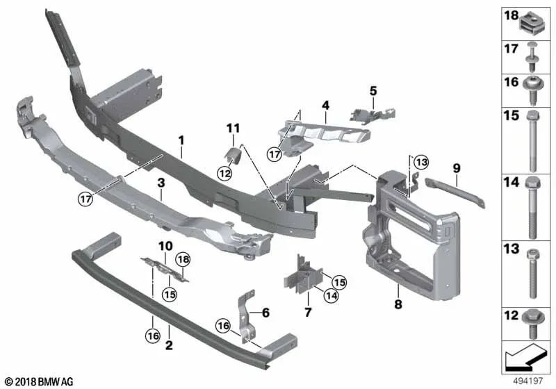 Front left shock absorber for BMW G07 (OEM 51118092751). Genuine BMW