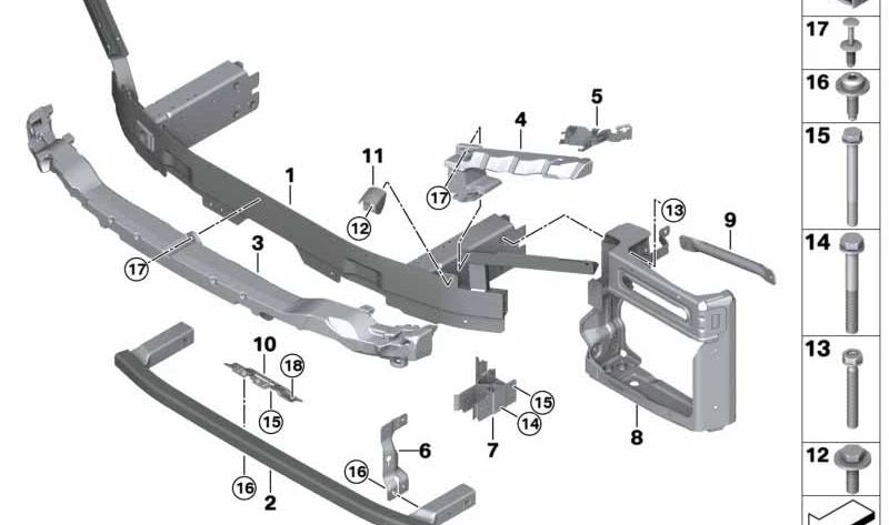 Soporte delantero para BMW G07 (OEM 51117447069). Original BMW