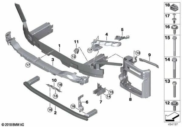 Amortiguador delantero izquierdo para BMW G07 (OEM 51118092751). Original BMW