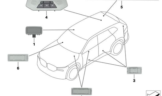 Interior Door or Trunk Light OEM 63315A42419 for BMW U06, I20. Original BMW.