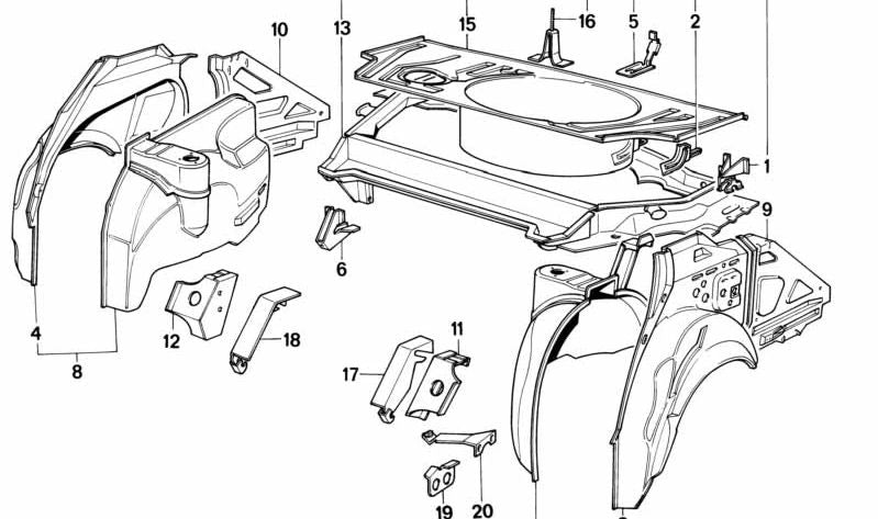 Soporte izquierdo para BMW E32 (OEM 41141948113). Original BMW