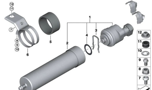 Fuel Filter Holder for BMW 1 Series E81, E82, E87, E88, 3 Series E90, E91, E92, E93, X1 E84 (OEM 13328513541). Original BMW