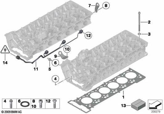 Asbestos-free cylinder head gasket set for BMW 7 Series F01, F02 (OEM 11127594765). Original BMW