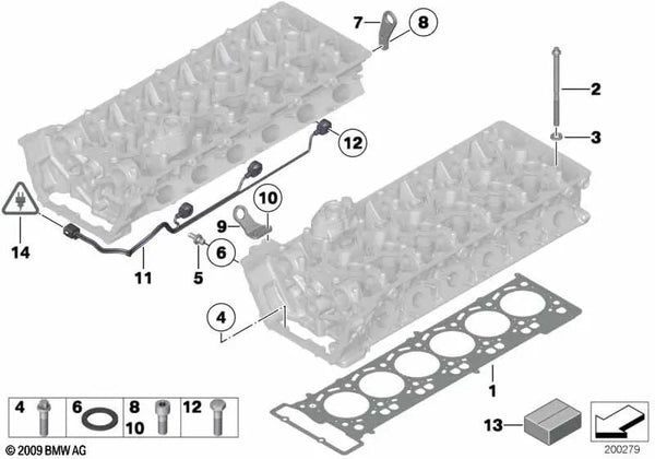 Juego de juntas de culata sin asbestos para BMW Serie 7 F01, F02 (OEM 11127594765). Original BMW