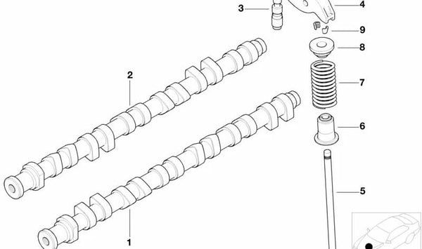 Árbol de levas de admisión OEM 11317788776 para BMW E46, E60, E61, E65, E83, E53. Original BMW.