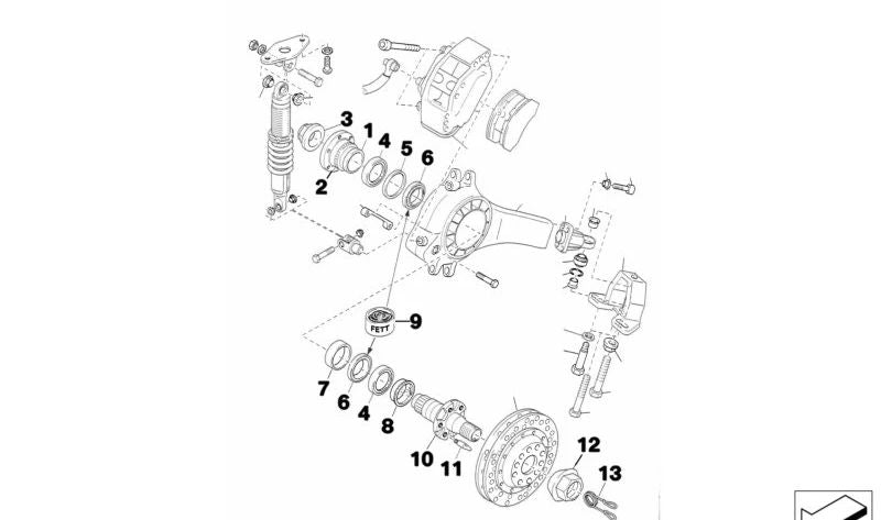 Eje trasero izquierdo para BMW varios modelos y series (OEM 33412484789). Original BMW