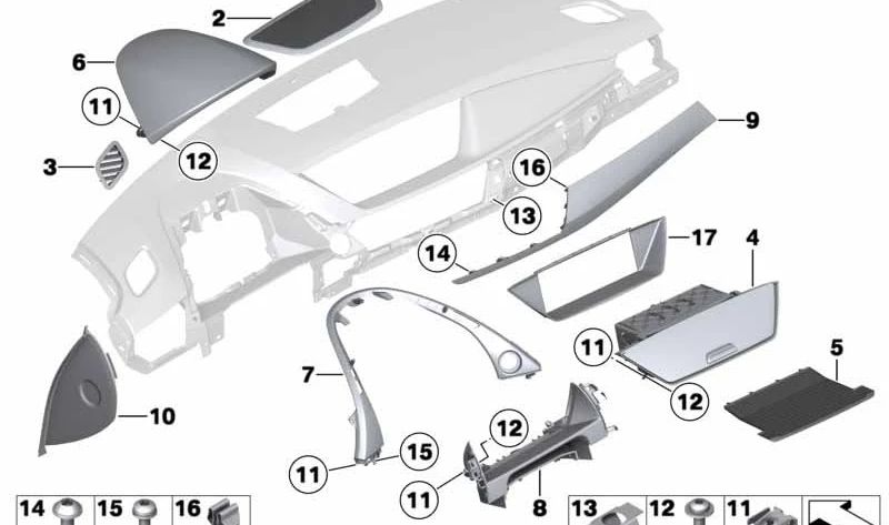 Cubierta del Panel de Instrumentos para BMW E84 (OEM 51458062772). Original BMW