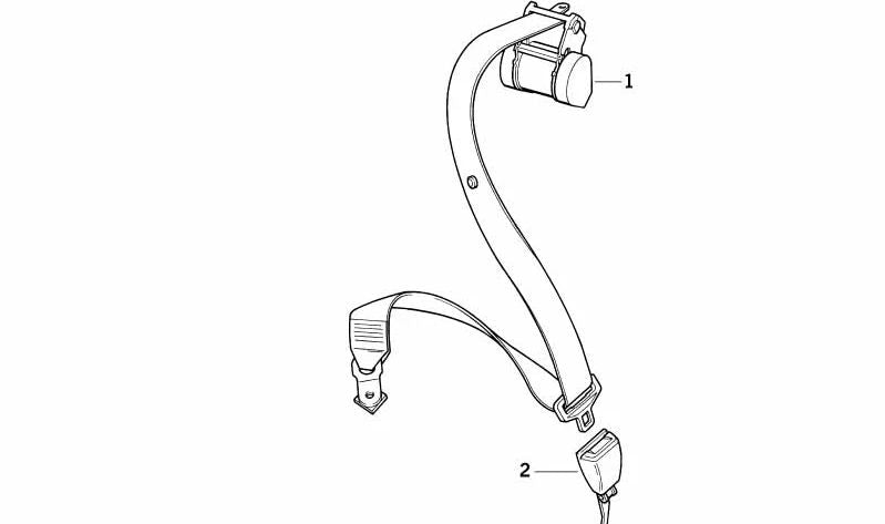 Cinturón superior trasero con seguro para niños para BMW E36 (OEM 72118208824). Original BMW