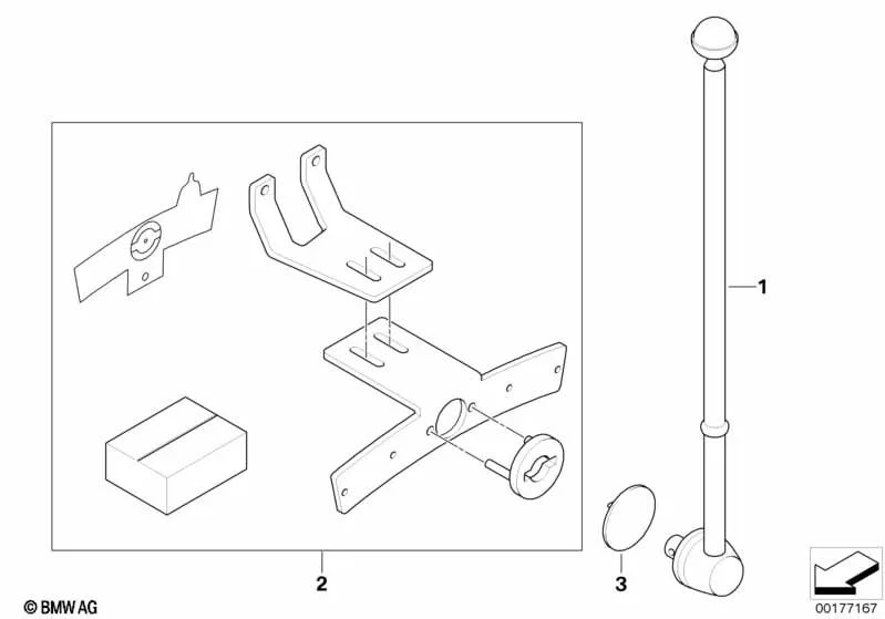 Kit de fijación soporte de banderín izquierdo para BMW X5 E70, E70N (OEM 72607233191). Original BMW.