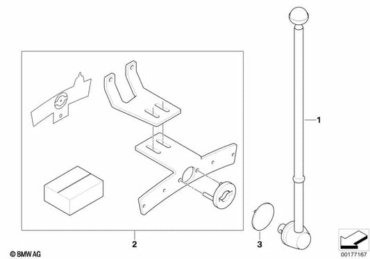 Kit de fijación soporte de banderín izquierdo para BMW X5 E70, E70N (OEM 72607233191). Original BMW.