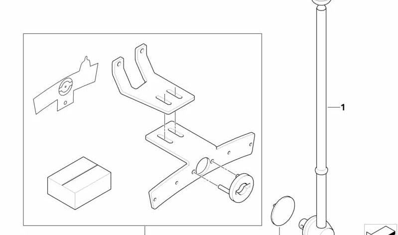 Juego de sujeción para soporte de banderas izquierdo para BMW X5 F15, X6 F16 (OEM 72607851083). Original BMW