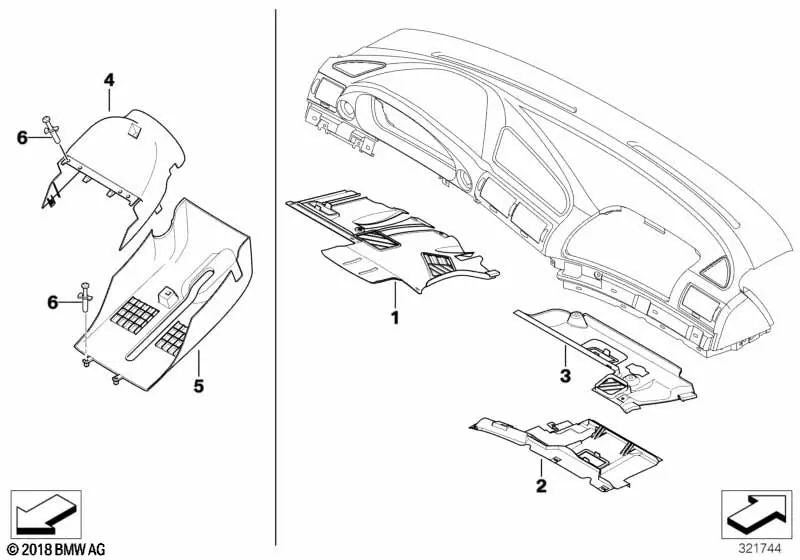 Cubierta Inferior para BMW Serie 5 E39, Serie 7 E38 (OEM 32311162228). Original BMW.