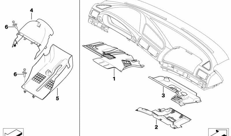 Cubierta Inferior para BMW Serie 5 E39, Serie 7 E38 (OEM 32311095780). Original BMW