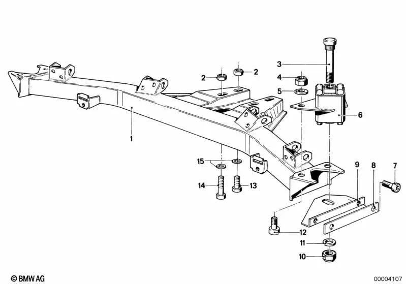 Cojinete de goma blando izquierdo para BMW Serie 3 E21 (OEM 33331118569). Original BMW.