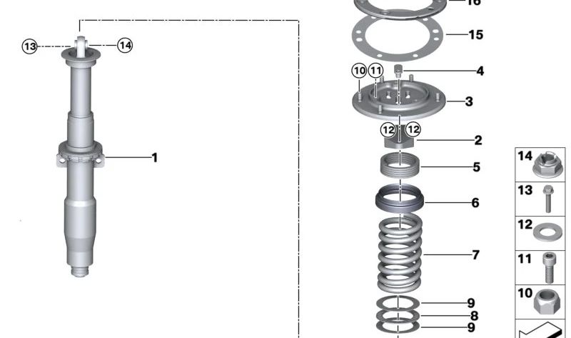 Refuerzo cojinete de apoyo izquierdo para BMW Serie 3 F80, F80N, Serie 4 F82, F83 (OEM 31302361991). Original BMW