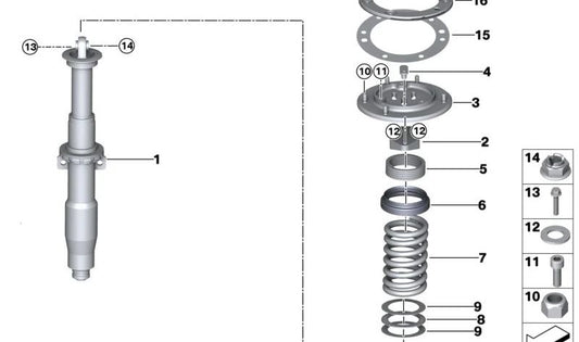 Calibrador de válvula OEM 31308431259 para BMW (modelos compatíveis: F20, F21, F22, F30, F31, F32, F33, F34, F36, F87, G20, G21, E46, E90, E91, E92, E93). BMW original.