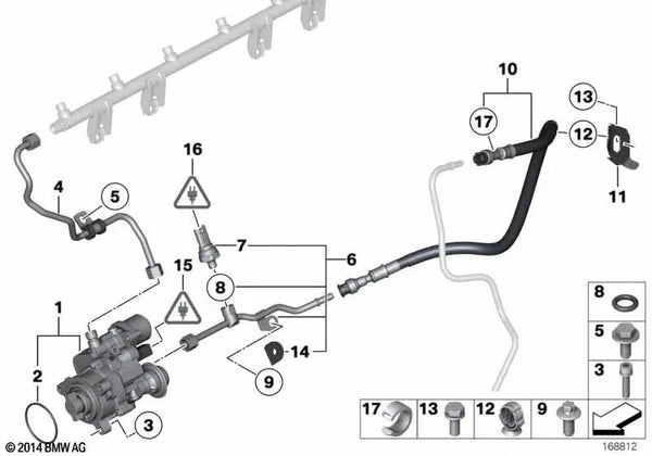 Protección para BMW Serie 1 E82, E88; Serie 3 E90, E91, E92, E93; Serie 5 E60N, E61N; Serie 6 E63N, E64N; Serie 7 F01, F02; X6 E71; Z4 E89 (OEM 13537583212). Original BMW.