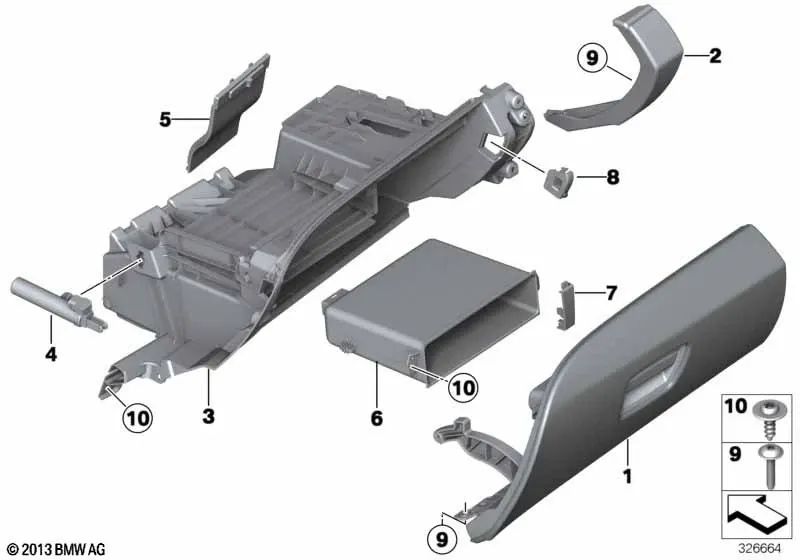 Casquillo de retención derecho para BMW F06, F12, F13 (OEM 51169216984). Original BMW.