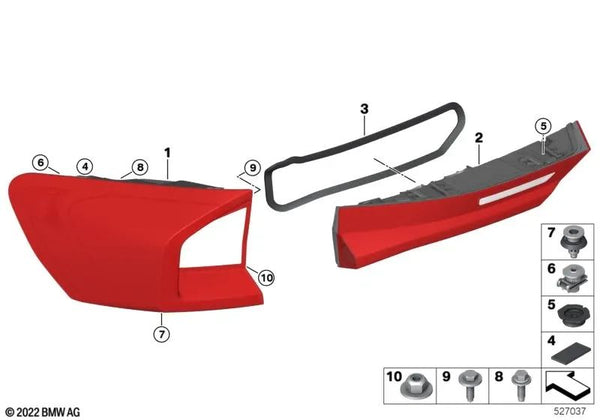 Piloto trasero lateral izquierdo para BMW X1 U11 (OEM 63219465349). Original BMW