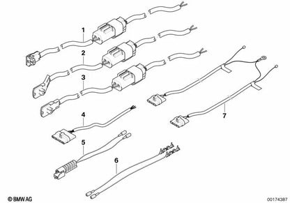 Cable sensor de Airbag lateral para BMW E36, E46, E39, E38, E53 y MINI R50, R52, R53 (OEM 61129256933). Original BMW