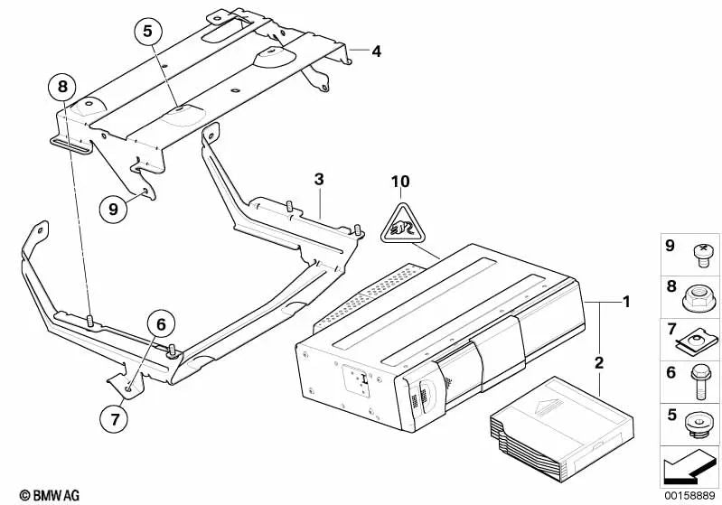 Soporte para Cambiador de CD para BMW Serie 3 E93, E93N (OEM 65156973096). Original BMW