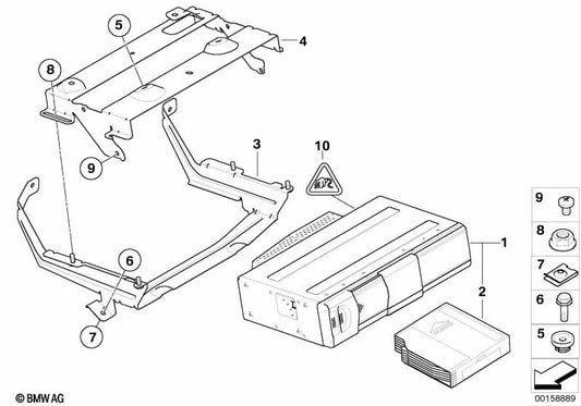 Soporte para Cambiador de CD para BMW Serie 3 E93, E93N (OEM 65156973096). Original BMW