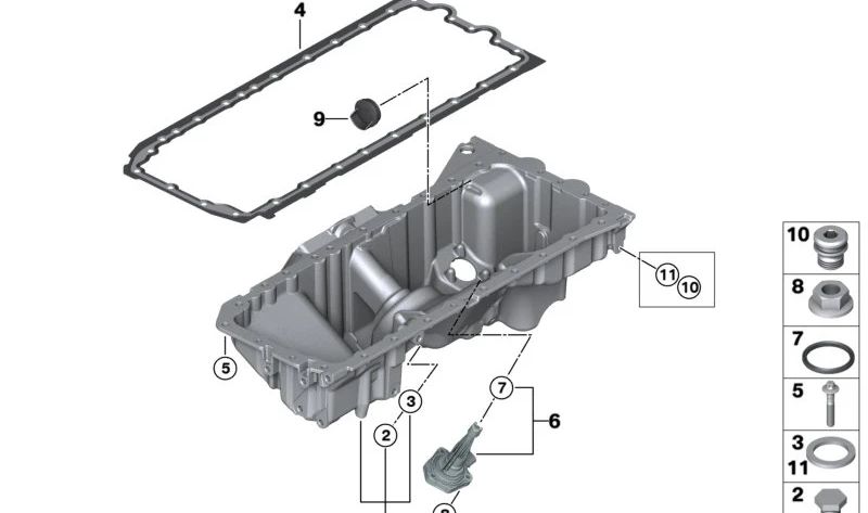 Tapón de protección OEM 11137573670 para BMW {E82, E88, F20, F21, F30, F31, F34, F35, F32, F33, F36, E60, E61, F07, F10, F11, F18, F06, F12, F13, F01, F02, F25, F26, F15, F16}. Original BMW.