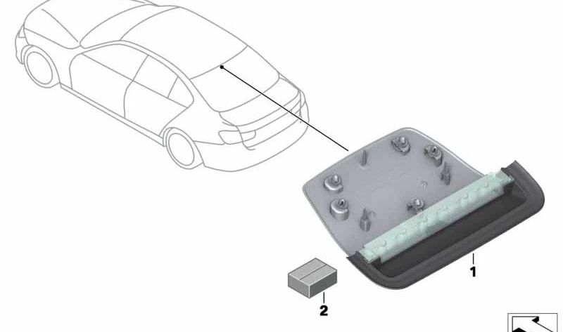 Tercera Luz de Freno para BMW Serie 3 F30, F35 (OEM 63257259856). Original BMW