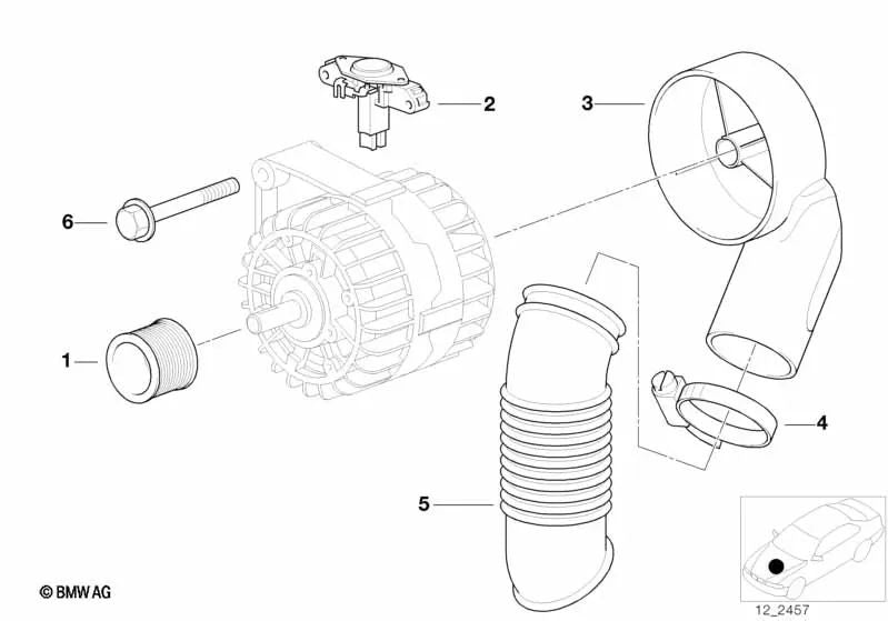 Canal de aire para BMW Serie 8 E31 (OEM 12311747565). Original BMW.