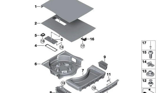 Bandeja de Almacenamiento del Piso del Maletero Delantero para BMW G11, G12 (OEM 51477359388). Original BMW