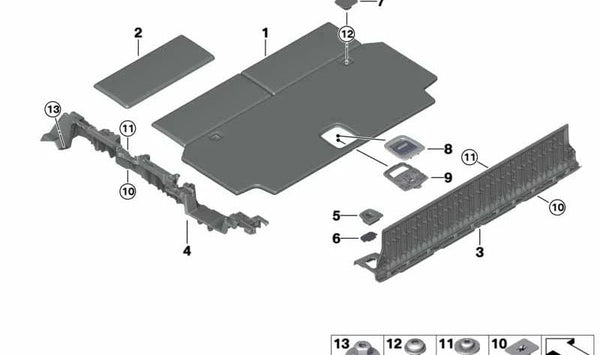 Estante de maletero OEM 51475A01872 para BMW G07 (X7). Original BMW.