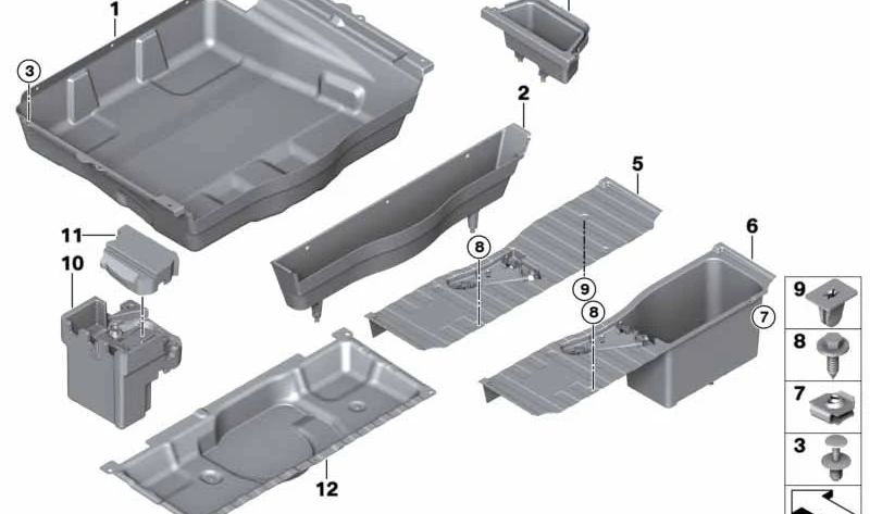 Compartimento de almacenamiento izquierdo para BMW F16, F86 (OEM 51477381864). Original BMW