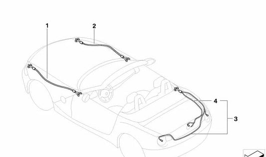 Juego de cables delantero derecho para BMW E85 (OEM 61116961388). Original BMW