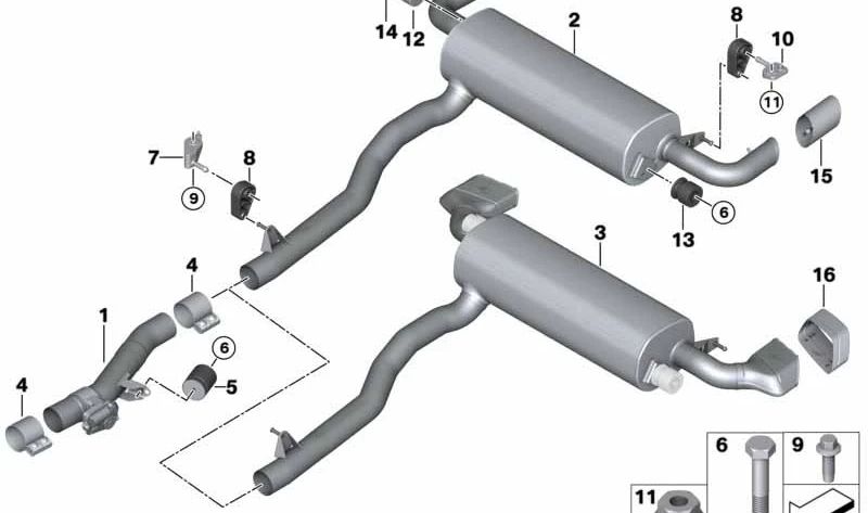 Embellecedor de escape en negro cromo OEM 18308631957 para BMW G30, G31, G32. Original BMW