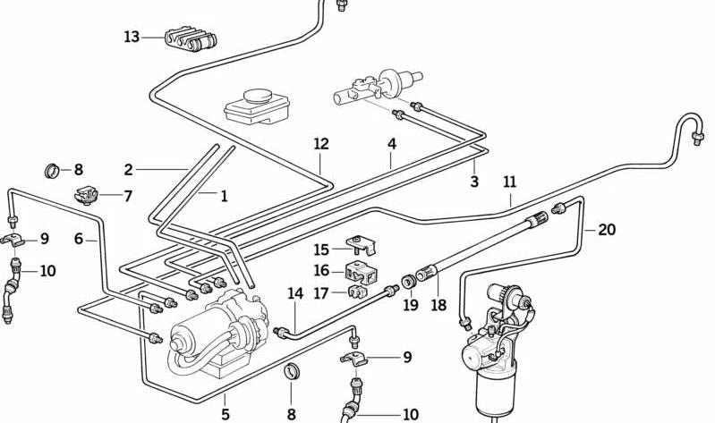 Tubería para BMW Serie 3 E36 (OEM 34326755548). Original BMW