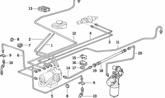 Pipe for BMW 3 Series E36 (OEM 34326755548). Original BMW