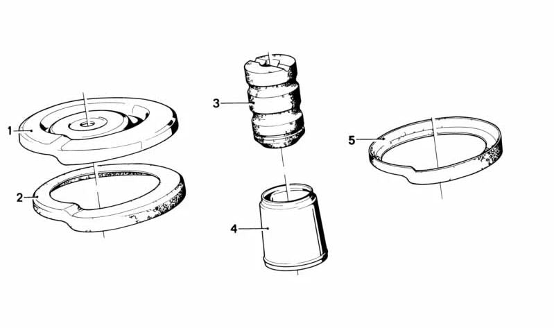 Almohadilla inferior del muelle para BMW E23 (OEM 31331124100). Original BMW