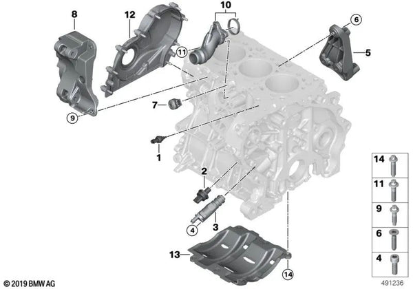 Boca de refrigerante para BMW I12, I12N, I15 (OEM 11118603190). Original BMW.