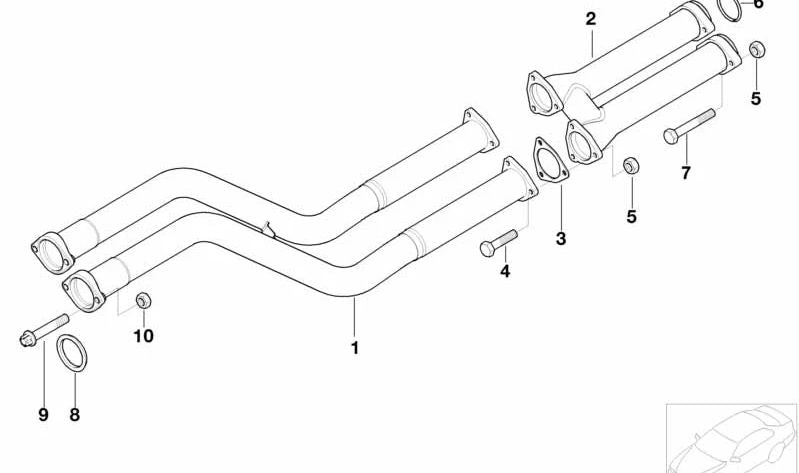 Intermediate pipes for BMW (OEM 18107831787). Original BMW