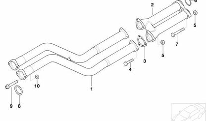 Intermediate pipes for BMW (OEM 18107831787). Original BMW