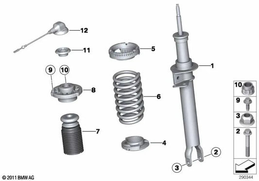 Muelles helicoidales delanteros para BMW F12, F12N (OEM 31337850122). Original BMW