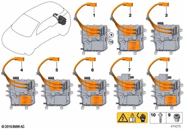 Unidad de Control de Electrónica de Carga Confort KLE para BMW i3 I01, I01N (OEM 61449845423). Original BMW