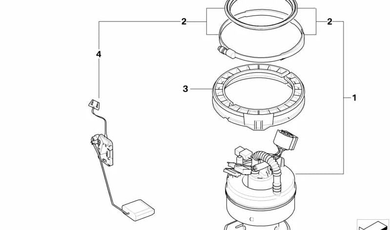 Unidad de suministro derecha para BMW E82, E88, E90, E92, E93 (OEM 16147194207). Original BMW