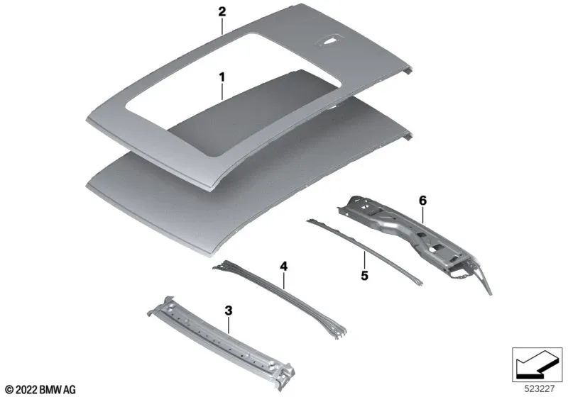 Dachspriegel delantero para BMW X1 U11 (OEM 41315A52CE6). Original BMW.