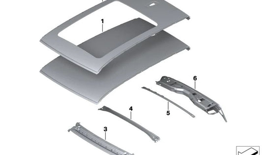 OEM 41315A06029 Panoramic Roof Outer Trim for BMW (Fit Models: F10, F11, F07). Original BMW.