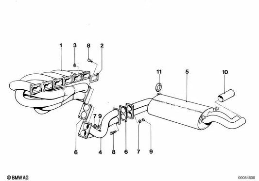 Rubber ring for BMW 3 Series E21, 5 Series E12, 6 Series E24 (OEM 18211245114). Original BMW.