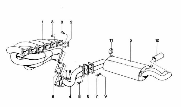 Junta para tubo de escape OEM 18111175048 para BMW (Modelos compatibles: E23, E24, E28, E30, E32, E34, E36, Z3). Original BMW.